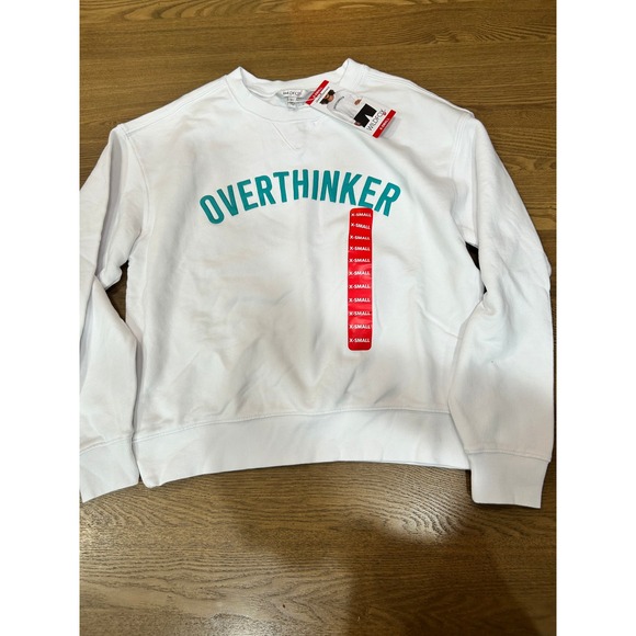 Wildfox Tops - Wildfox Overthinker White Graphic Sweatshirt XS Oversized Casual